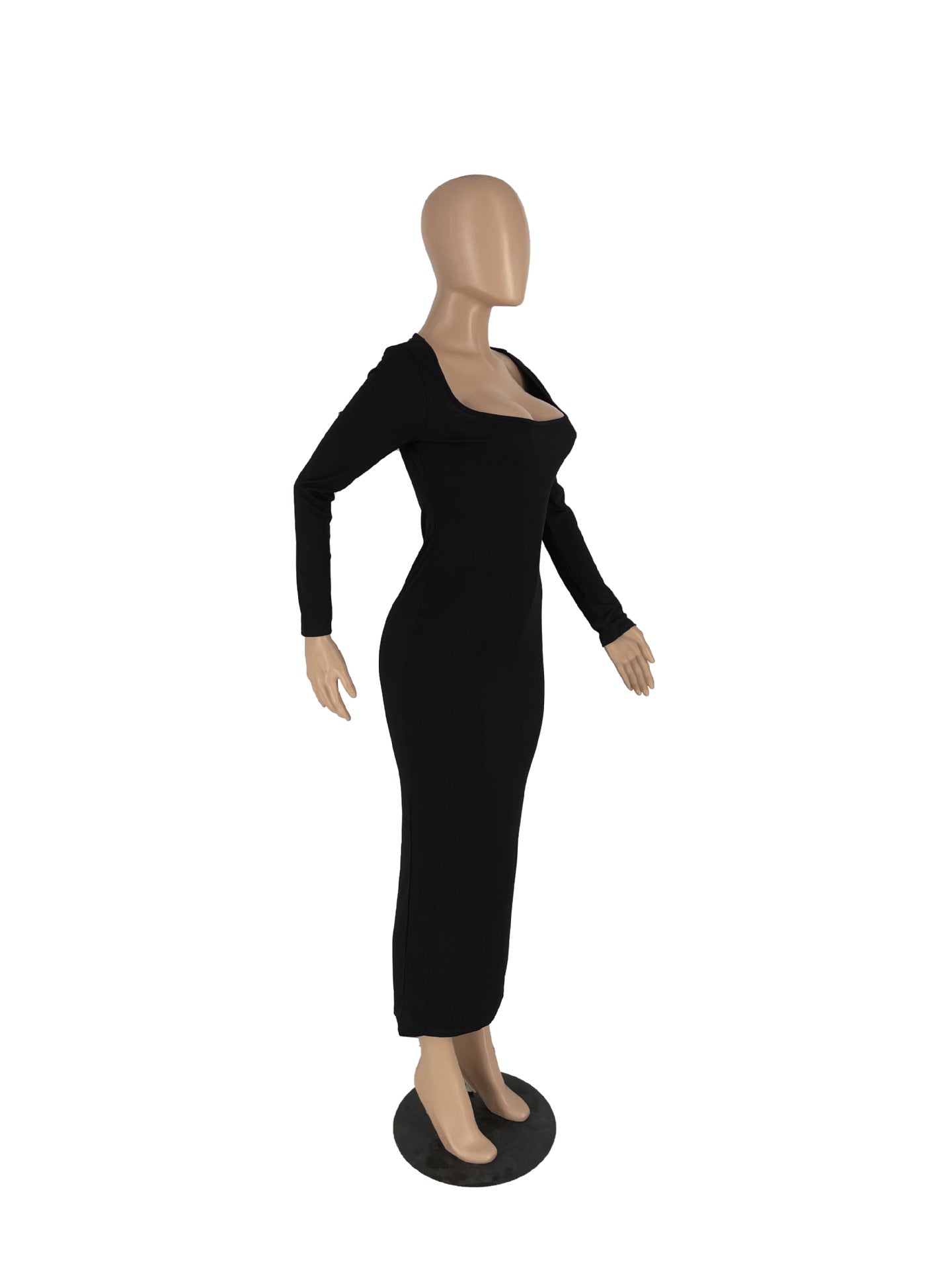 MALYBGG Stretchy Long Low-Cut Dress 5337LY