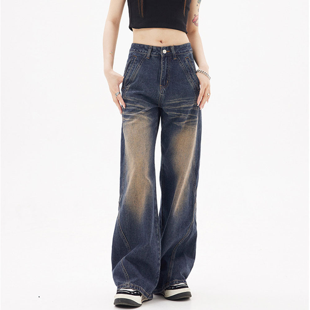 MALYBGG Embracing Timeless Style with Straight-Leg Wide-Leg Denim Pants 3836LY