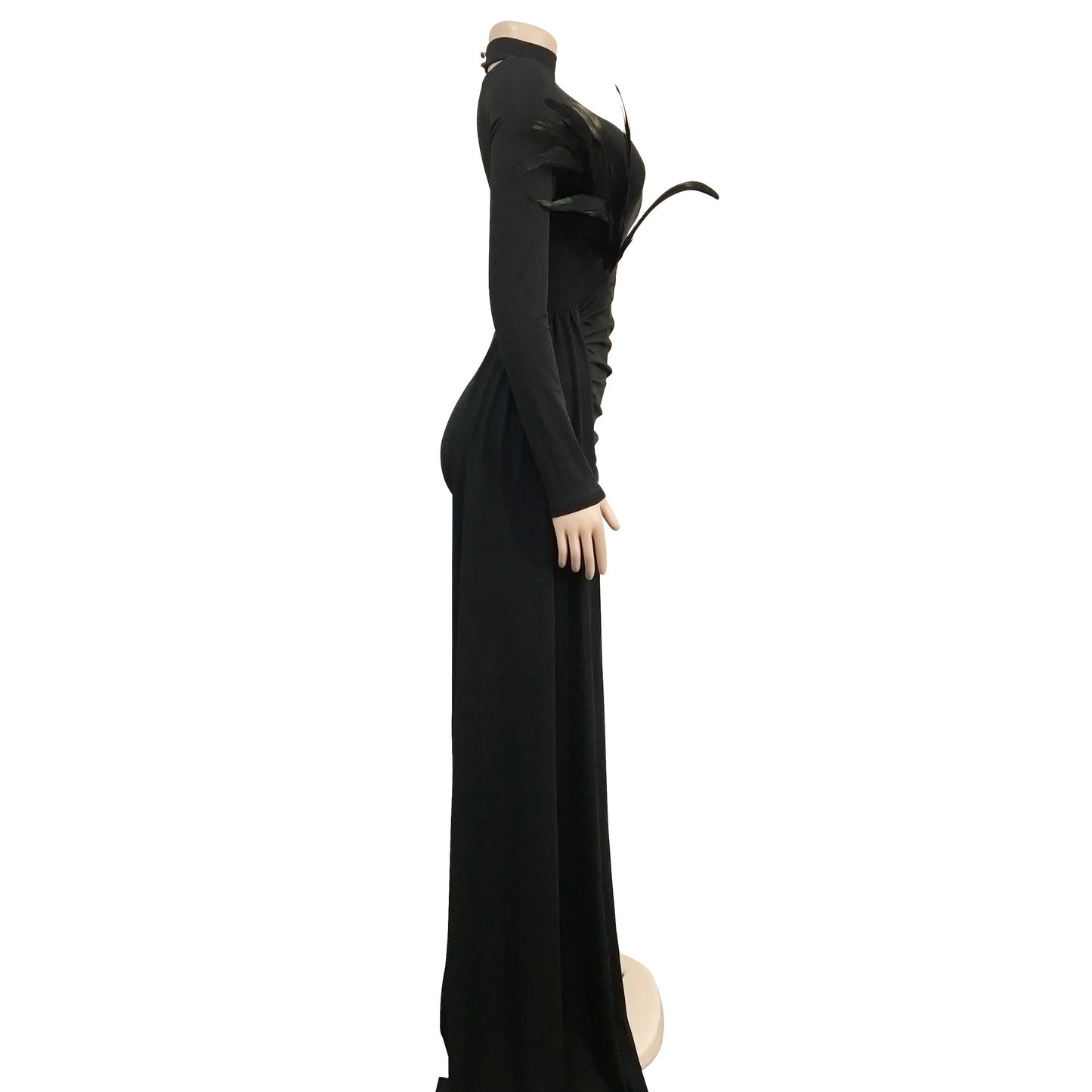 MALYBGG One-Shoulder Long Sleeve Cape Dress 6126LY