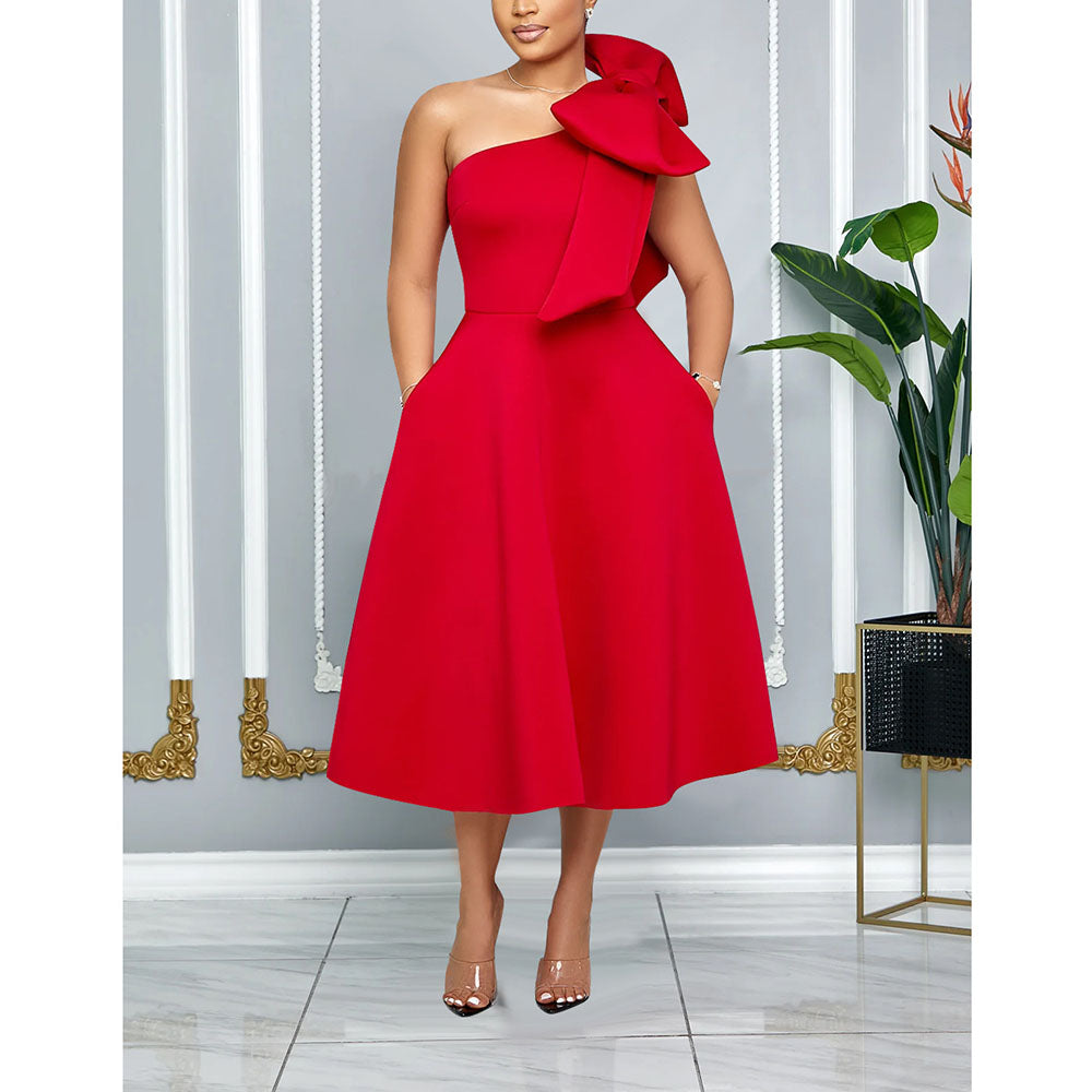 MALYBGG Fashion Women's Solid Color Sexy Evening Dress 7011LY