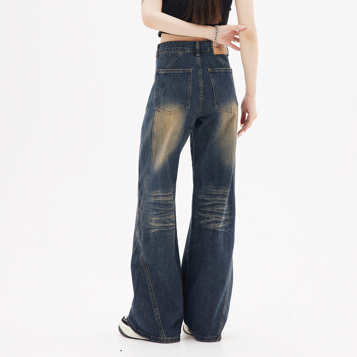 MALYBGG Embracing Timeless Style with Straight-Leg Wide-Leg Denim Pants 3836LY