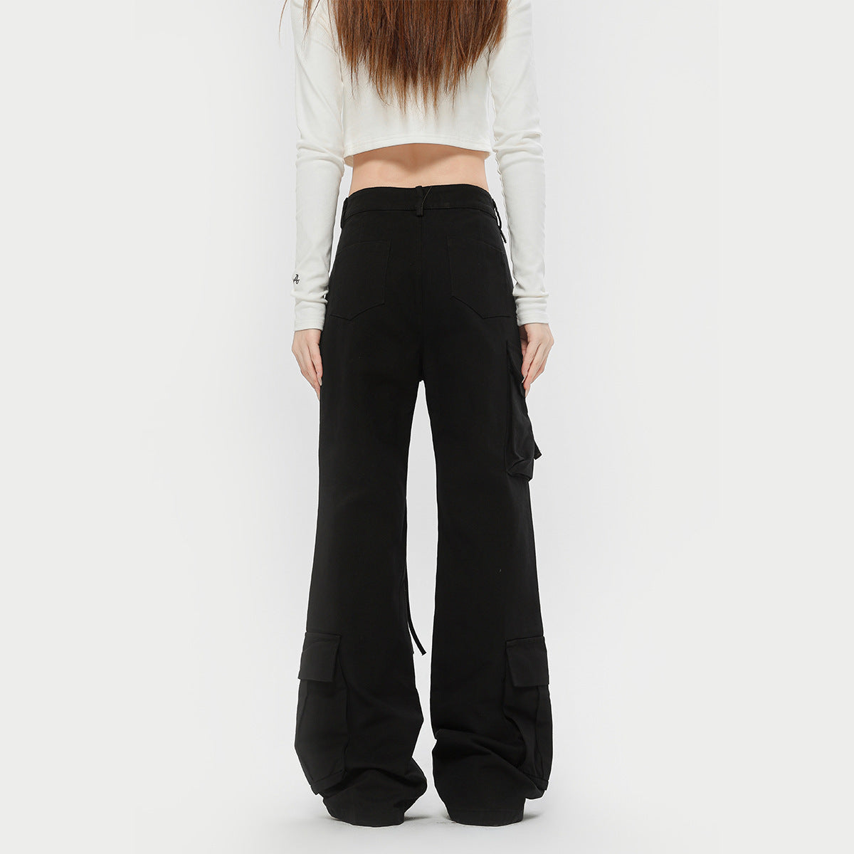 MALYBGG Channeling Vintage Vibes with Tied Waist Wide-Leg Work Pants 3771LY