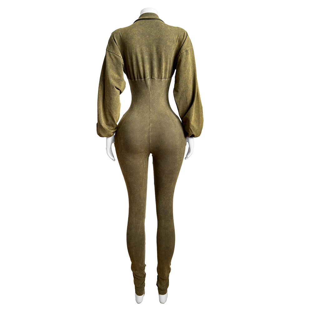 MALYBGG Deep V Neck Long Sleeve One Piece Jumpsuit 24102LY