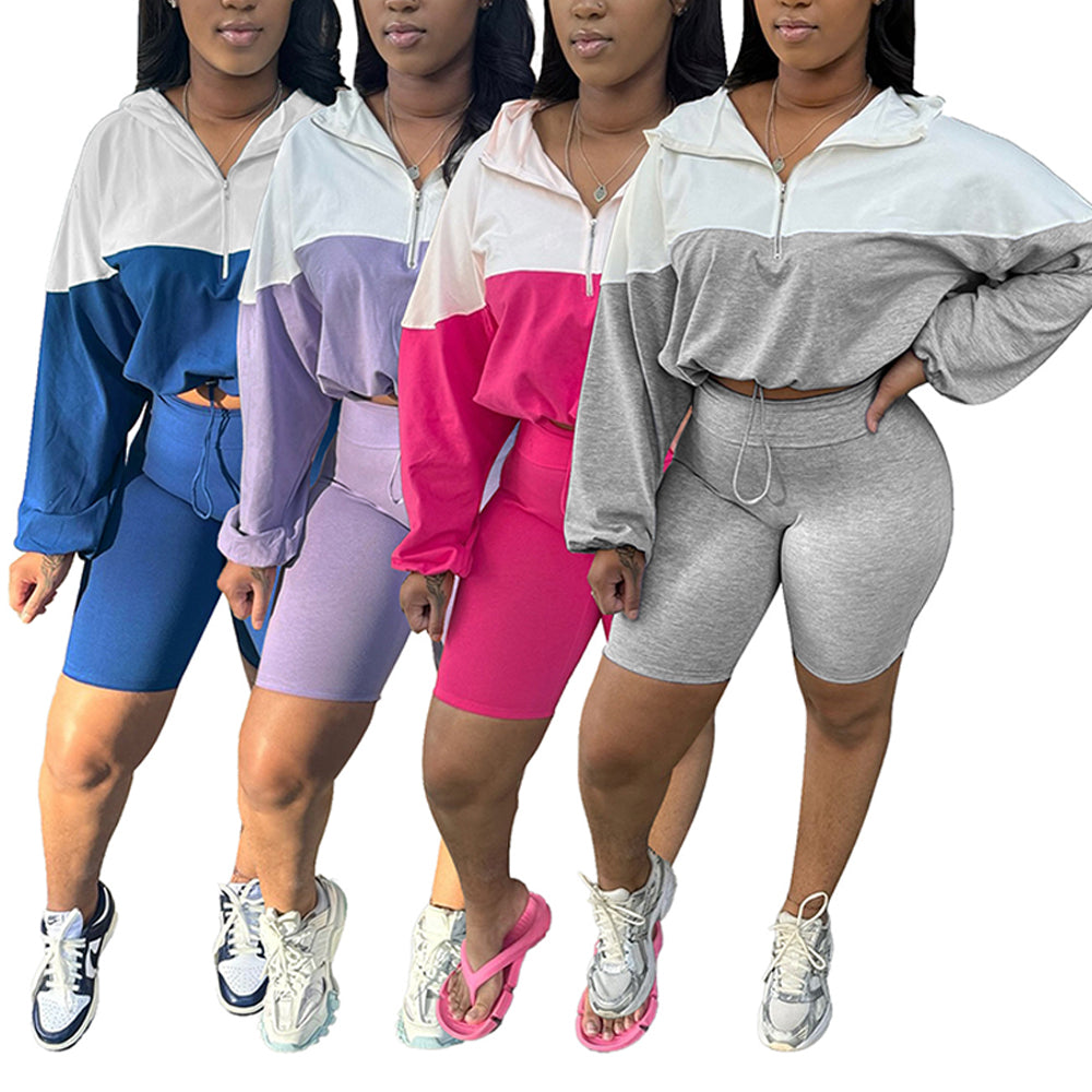 MALYBGG Long Sleeve Pullover And Fitness Short Sets 24039LY