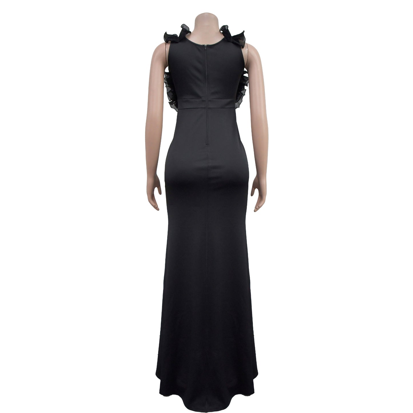 MALYBGG Floor-length Front Slit Dress with Sleeveless V-neck 7013LY