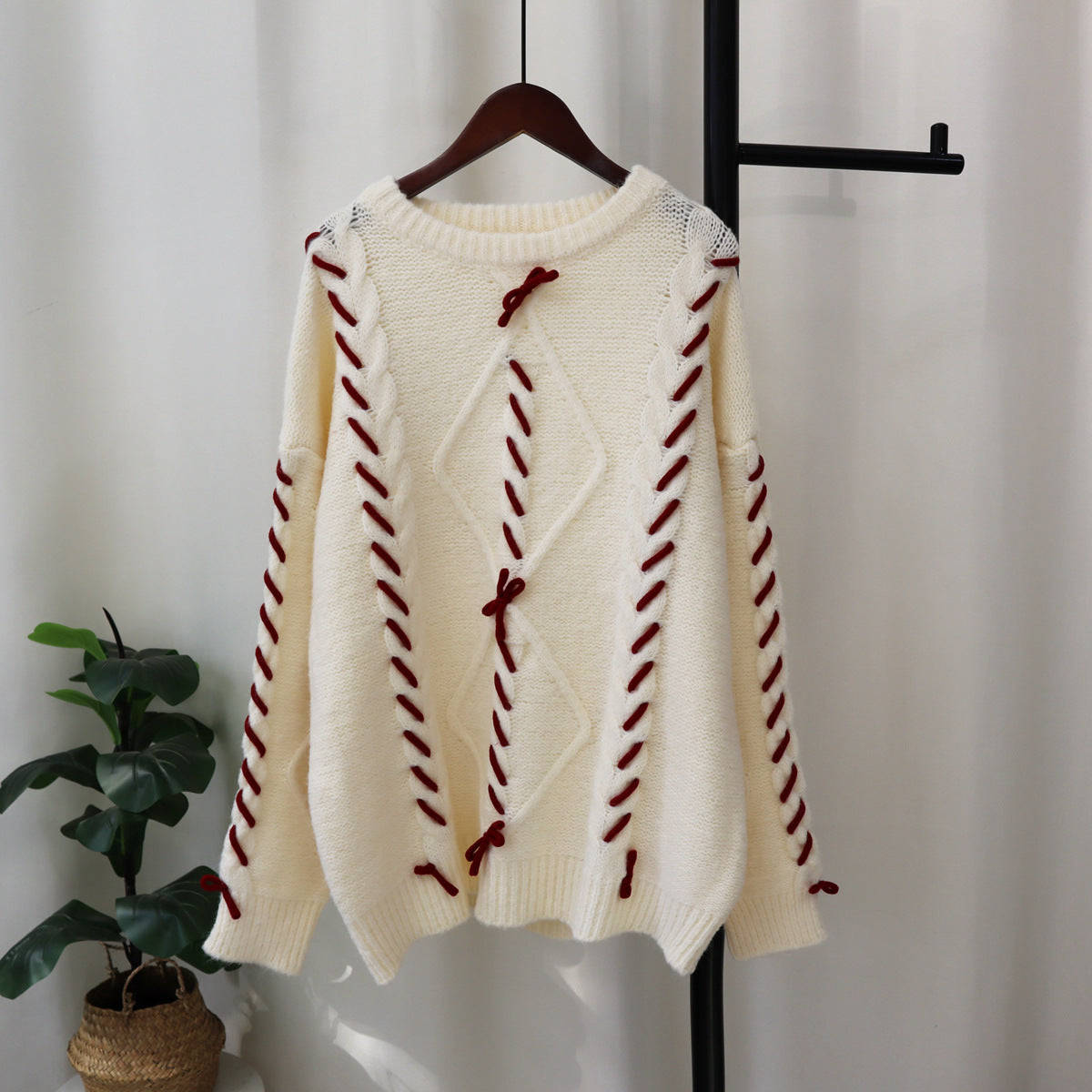 MALYBGG Bow Knot Pullover Knit Sweater 041LY