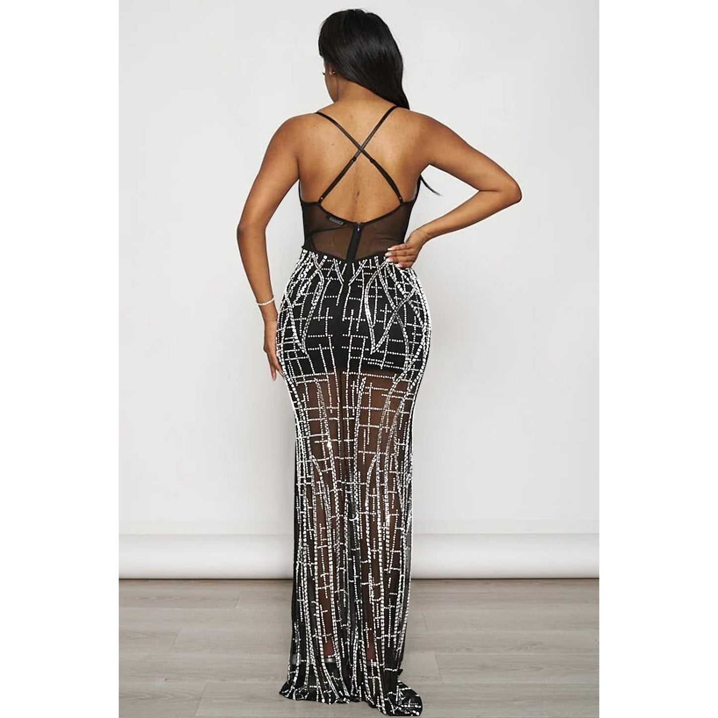 MALYBGG Sexy Fitted Silhouette with Backless Design 6689LY