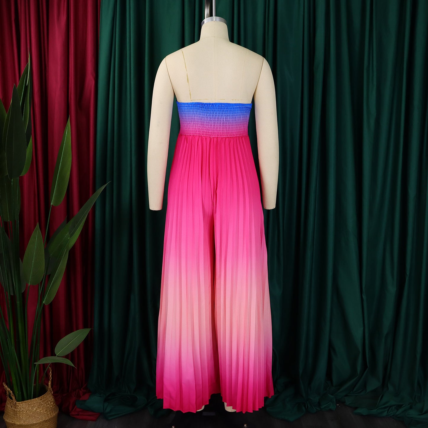 MALYBGG Strapless Backless Jumpsuit with Gradient Colors 3280LY