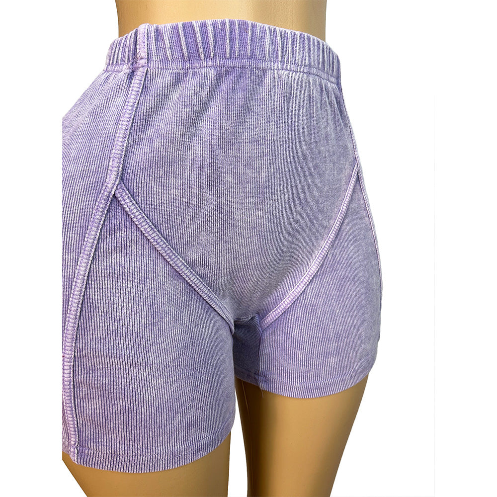 MALYBGG Elastic Ribbed Two Piece Shorts Sets 24020LY