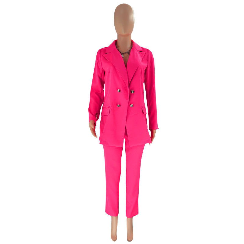 MALYBGG New Spring &amp; Autumn Women's Solid - Color Two - Piece Suit Set: Elegant Blazer with Stylish Casual Trousers ZZ-27721