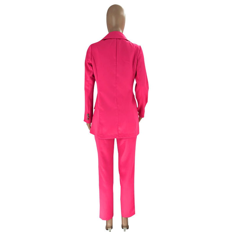 MALYBGG New Spring &amp; Autumn Women's Solid - Color Two - Piece Suit Set: Elegant Blazer with Stylish Casual Trousers ZZ-27721