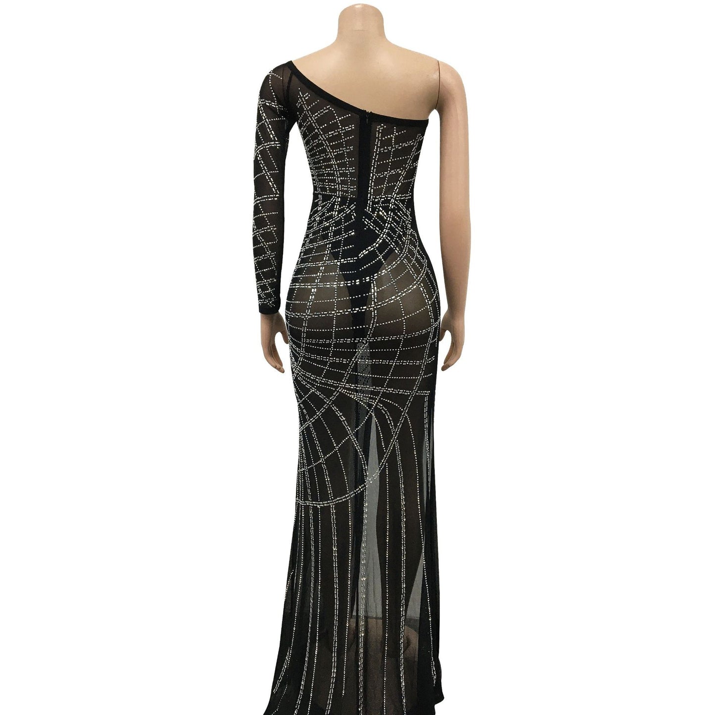 MALYBGG Rhinestone Adorned Long Dress for Women 6060LY
