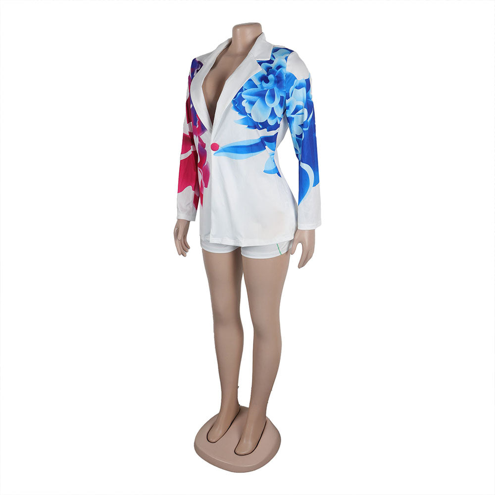 MALYBGG Sexy Suit Set with Printed Shorts 10755LY