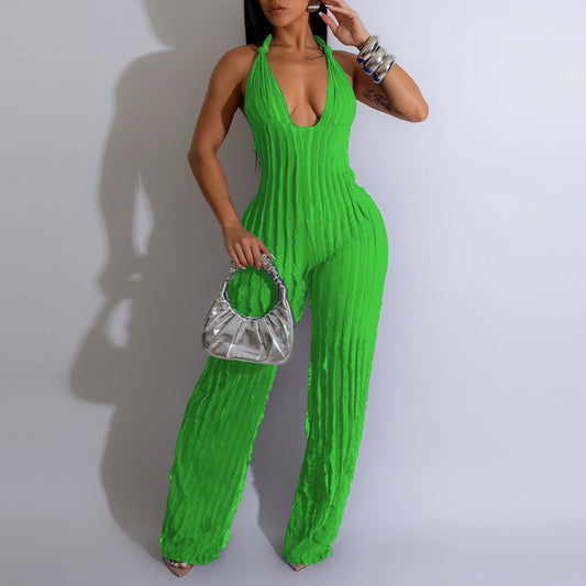 MALYBGG Backless Halterneck Jumpsuit for Women 6737LY