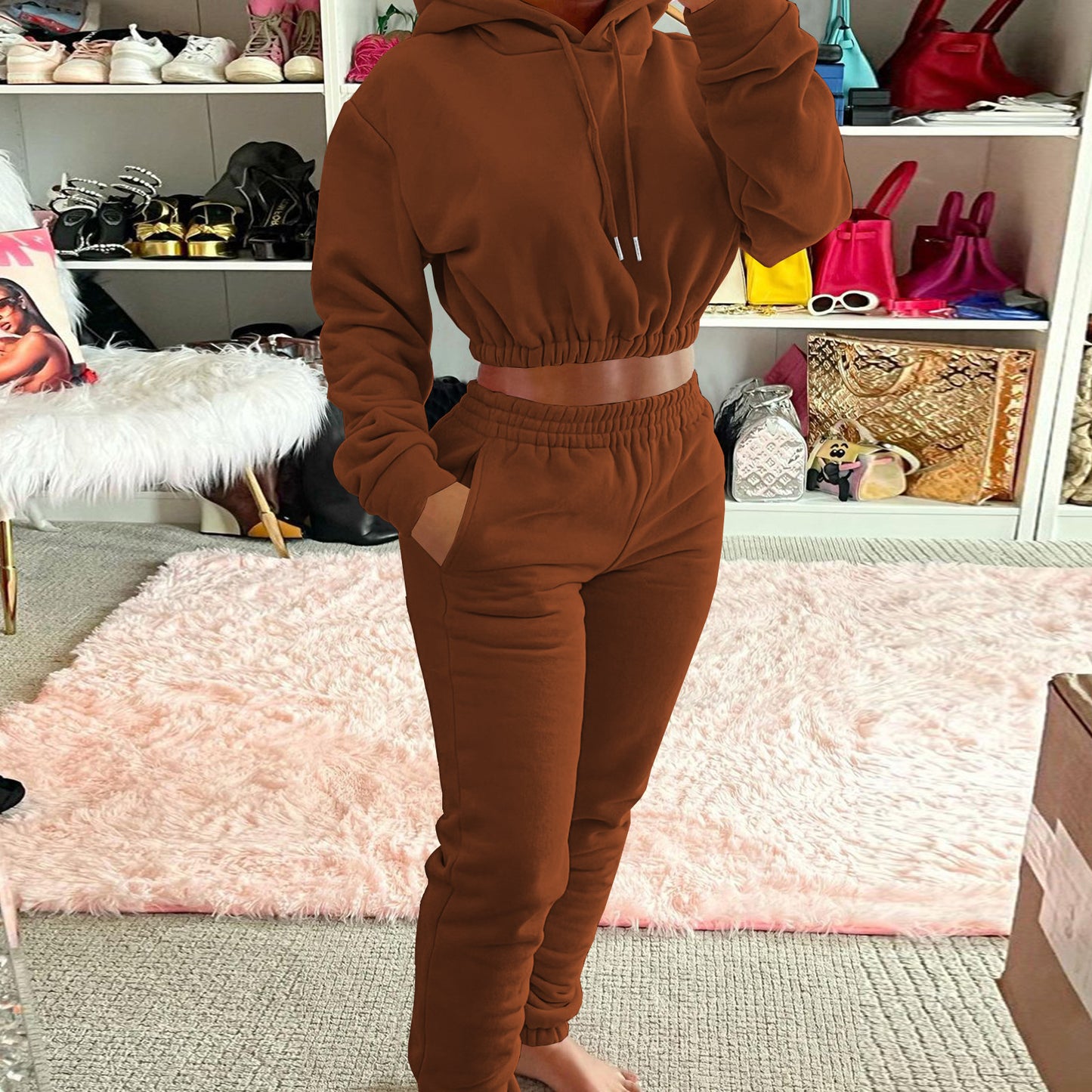 MALYBGG Fleece Hoodie and Joggers Set 8201LY