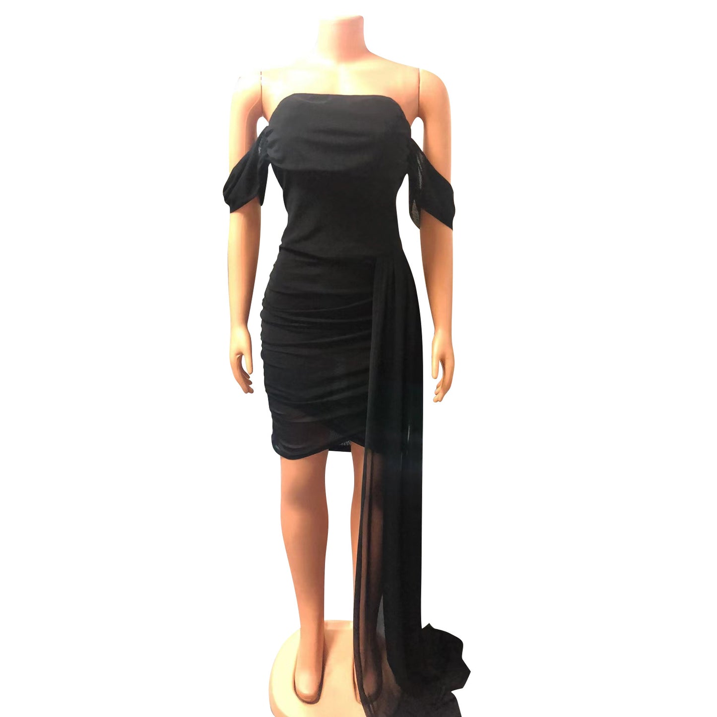 MALYBGG One-Shoulder Bodycon Dress with Fringed Skirt for a Sexy Look 6921LY