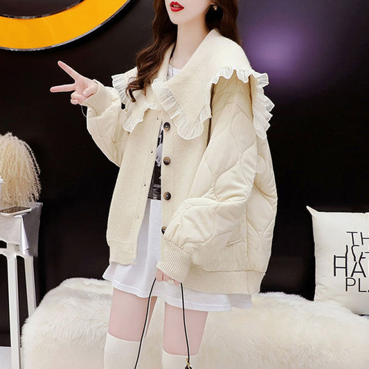 MALYBGG Embrace Warmth in a Thickened Knit Outerwear with a Cute Touch 8023LY