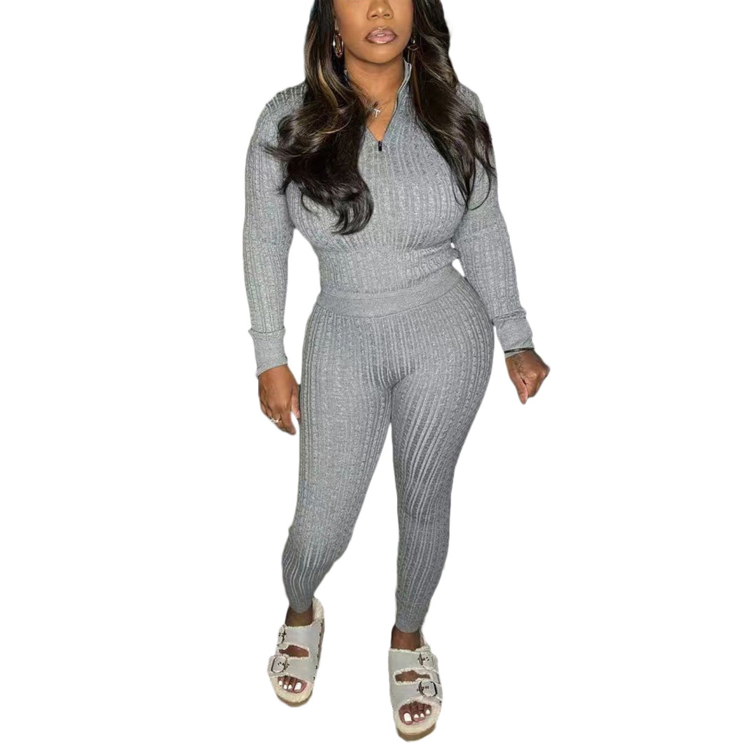 MALYBGG 2024 Fall &amp; Winter Knit Leisure Suit with Slimming Effect ZZ-27769