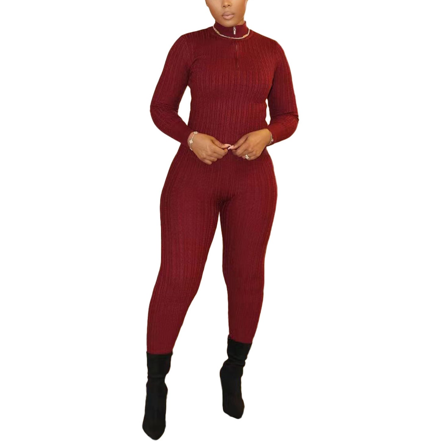 MALYBGG 2024 Fall &amp; Winter Knit Leisure Suit with Slimming Effect ZZ-27769