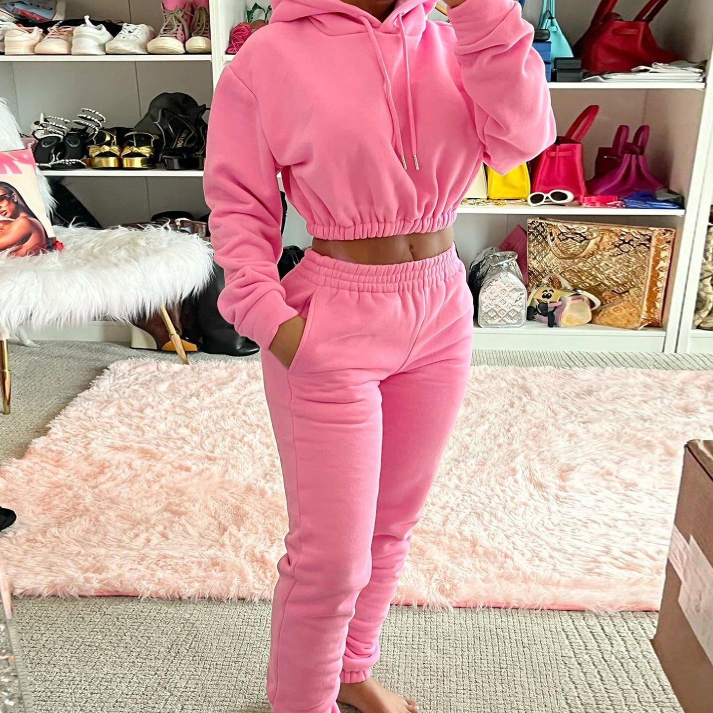 MALYBGG Fleece Hoodie and Joggers Set 8201LY