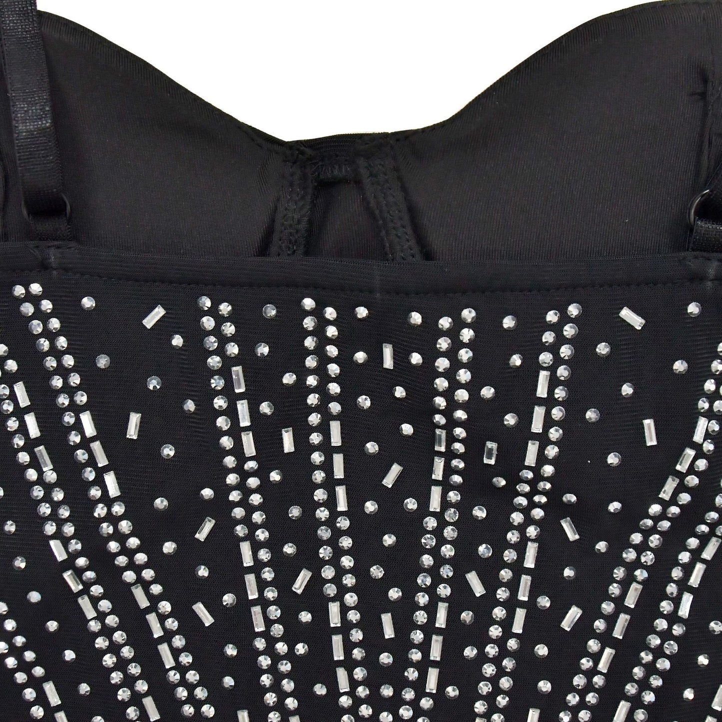 MALYBGG Sexy Mesh Rhinestone-Studded Halter Dress 6821LY