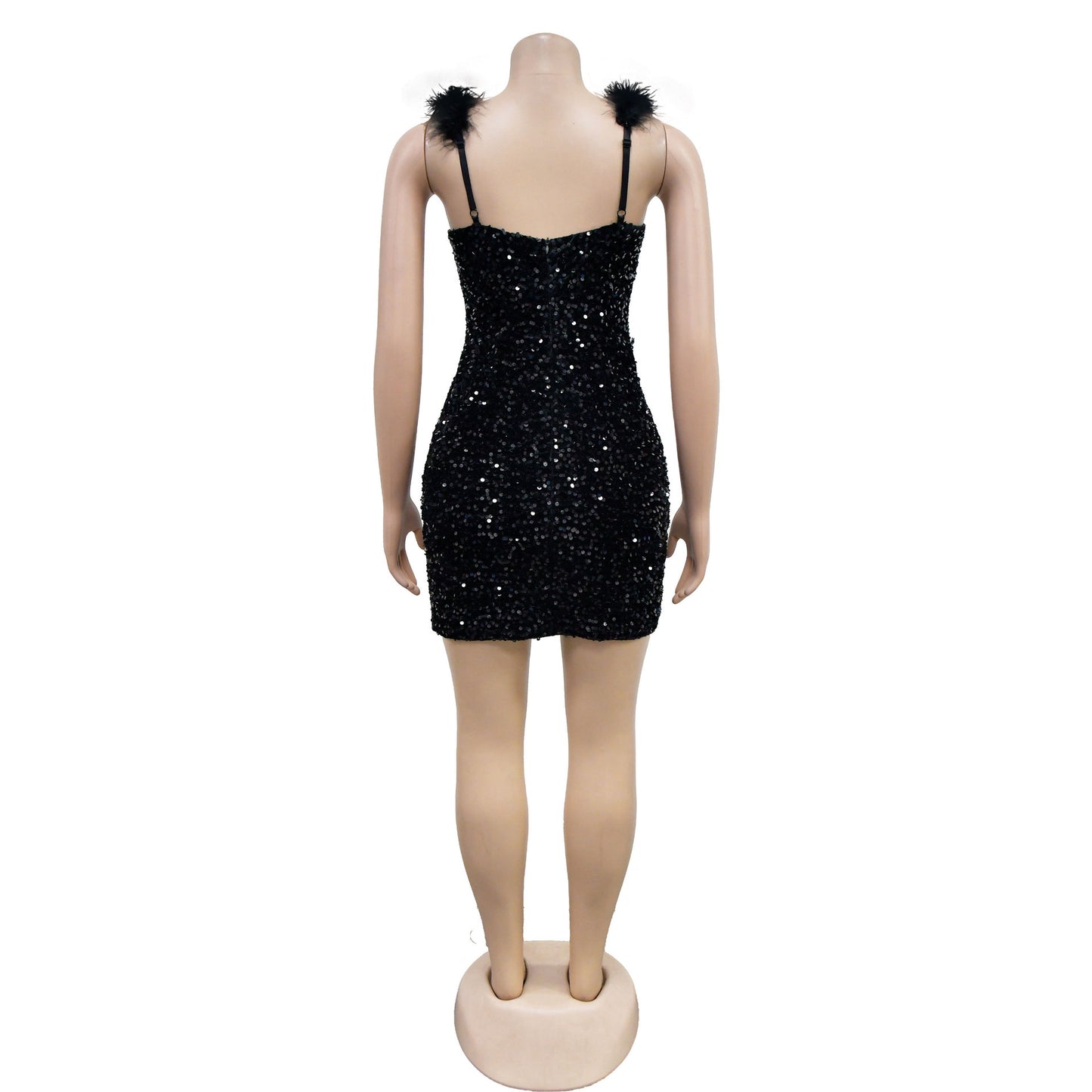 MALYBGG Sequin Embellished Sleeveless Mini Dress 6711LY