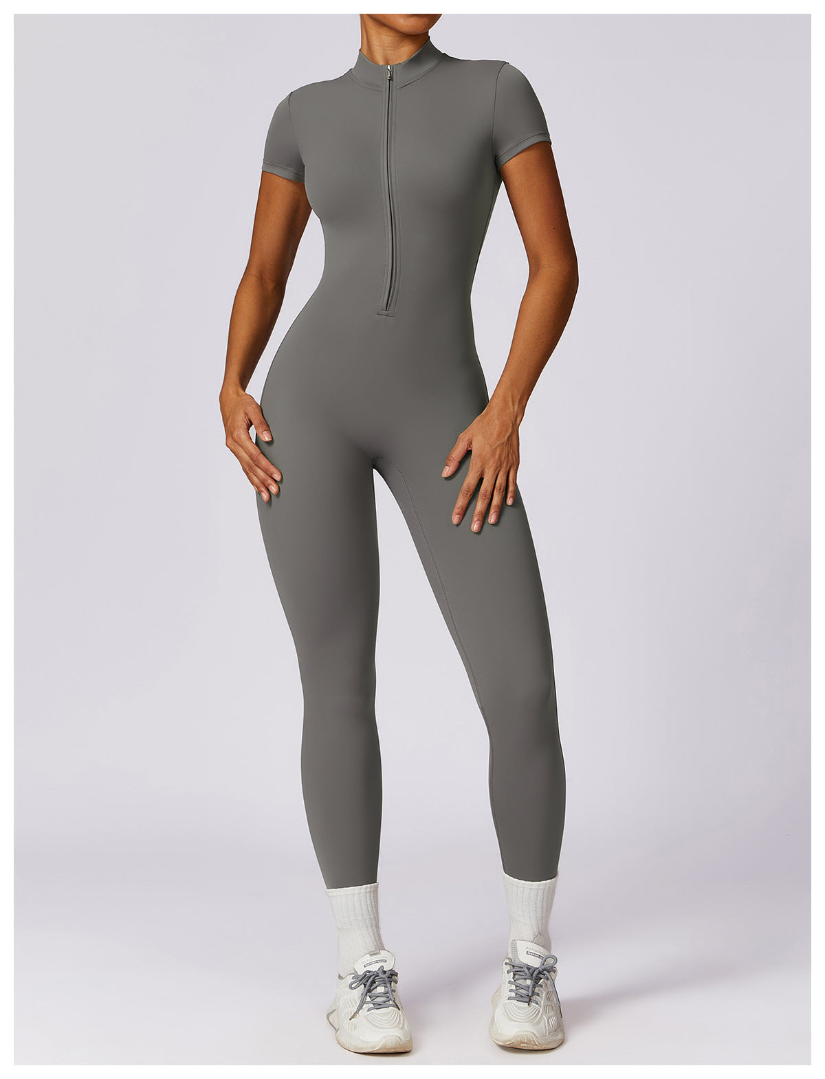 MALYBGG Zip-Front Yoga Bodysuit for Active Wear 8305LY